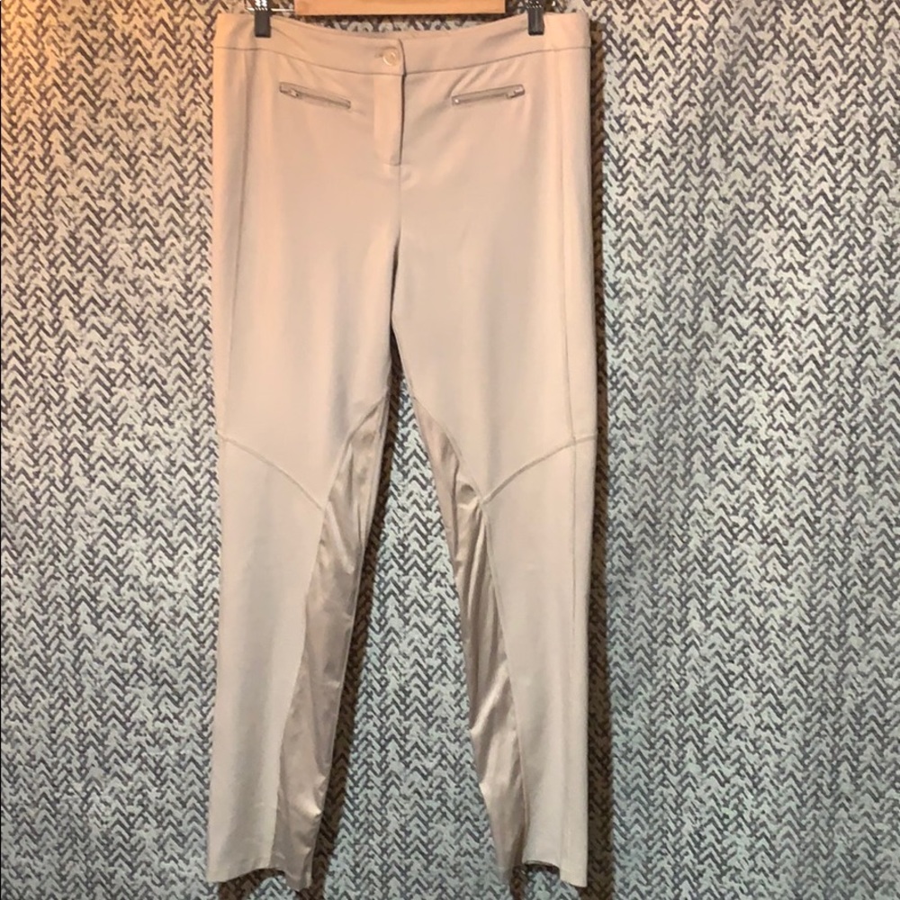 grass collection Cream Track Pants with Knee Panel Details - Picture 2 of 8